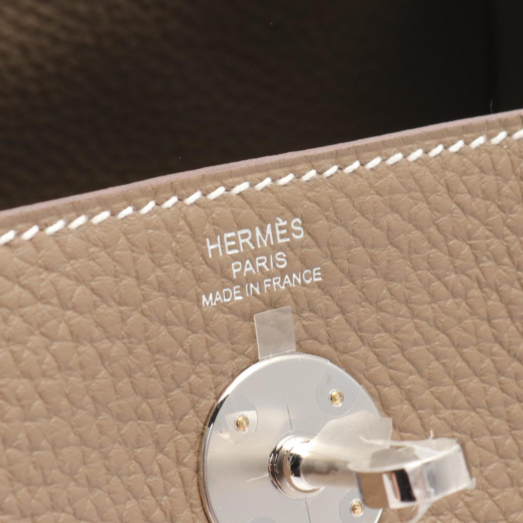 Hermes Lindy 26 Shoulder Bag, Taurillon Clemence, Women's, Brown, 073428CK