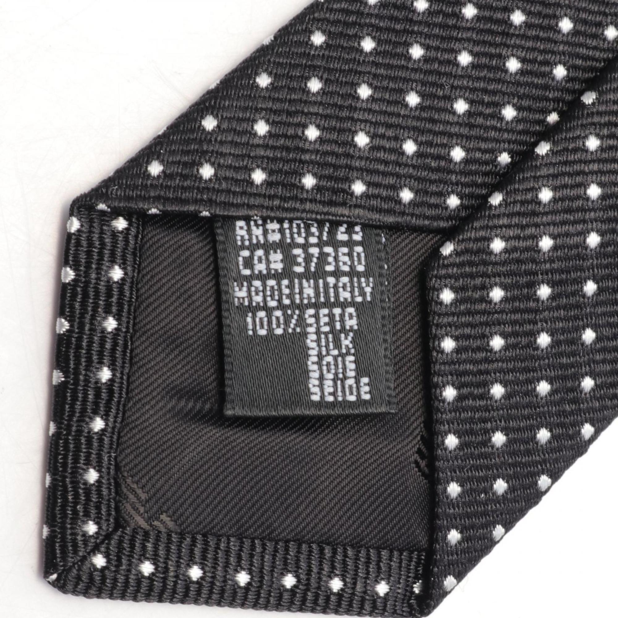 Emporio Armani Necktie Clothing Silk Men's Black White