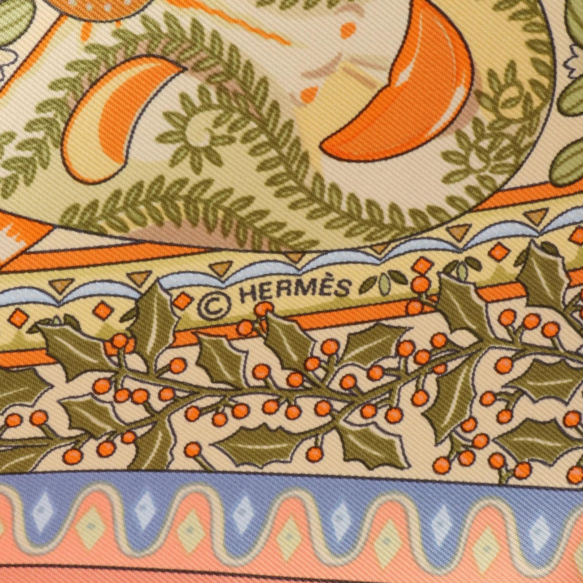 Hermes HERMES Carré 90 Axis Mundi Scarf Silk Women's Pink Multicolor