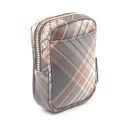 Vivienne Westwood Red Label TARTAN CIGAR LIP POUCH pouch bag faux leather women's black multicolor 53030028US001KD101