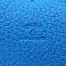 Hermes HERMES Petit H Cockade Charm Silk Taurillon Clemence Veau Madame Women's Blue Multicolor