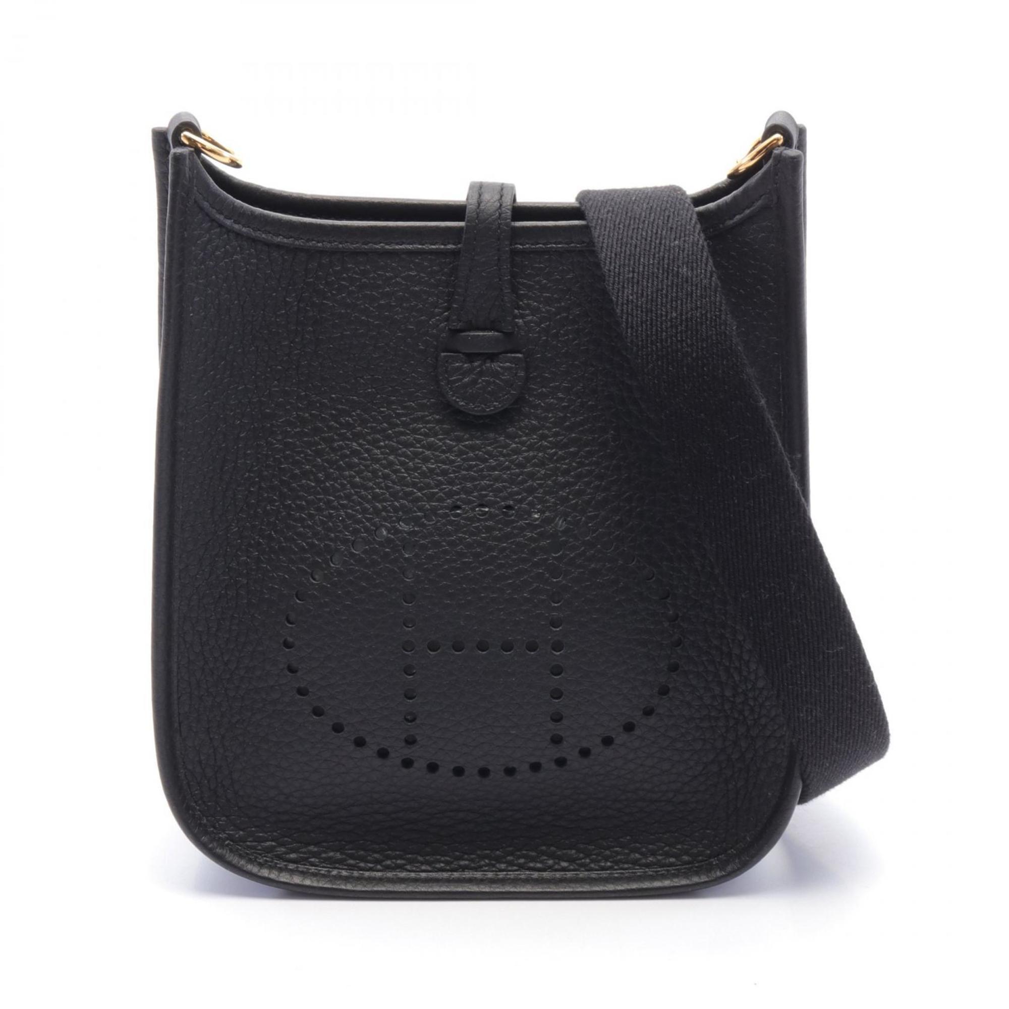 Hermes HERMES Evelyn TPM Shoulder Bag Taurillon Clemence Women's Black