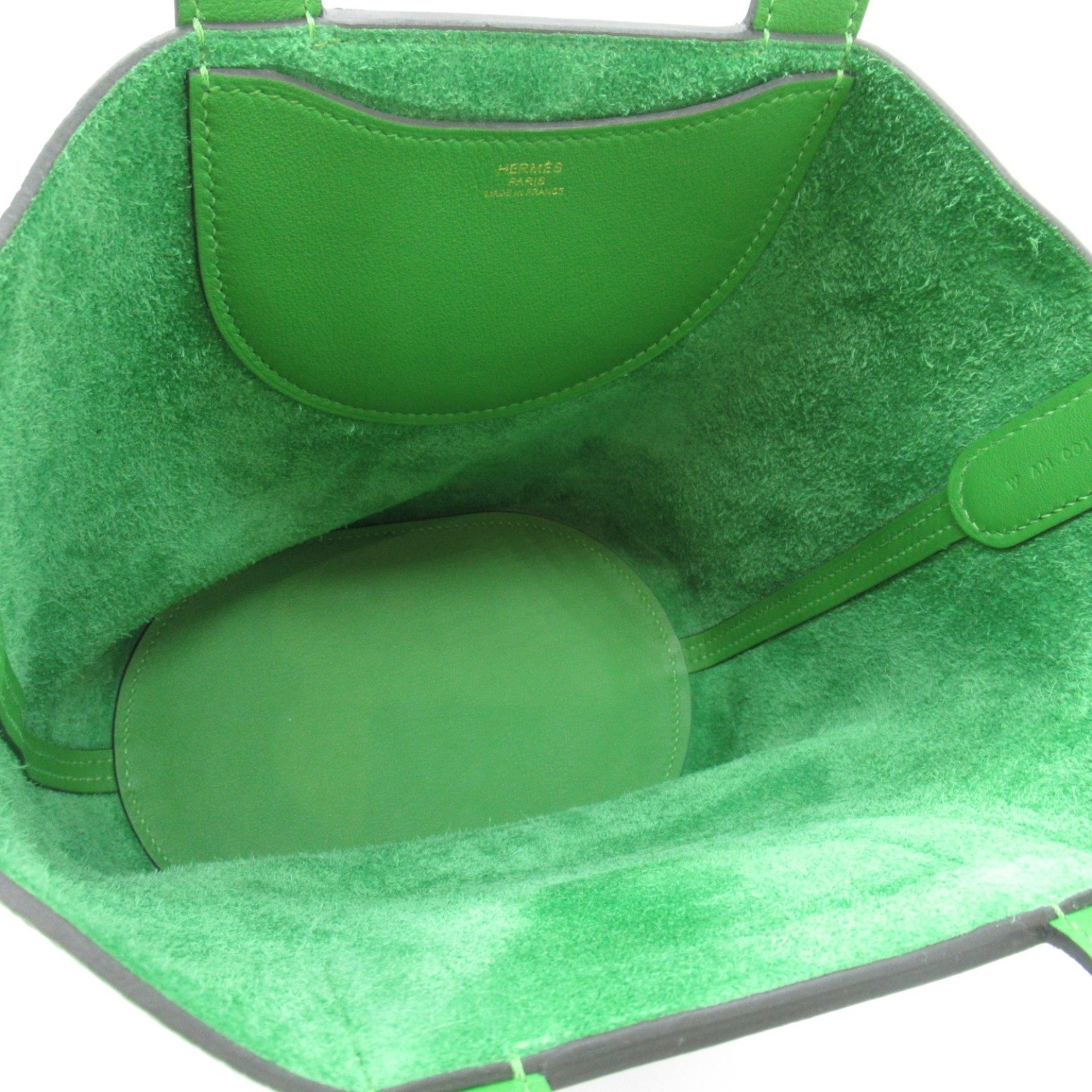 Hermes HERMES In the Loop 18 Handbag Bag Leather Taurillon Clemence Women's Green