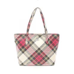 Vivienne Westwood Red Label DERBY Tote Bag, Faux Leather, Women's, Beige, Multicolor, 4205007DS0012O101