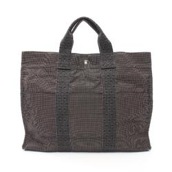 Hermes HERMES Air Line MM Tote Bag Nylon Canvas Men's Women's Gray