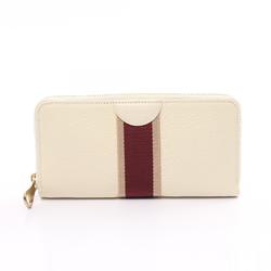 IL BISONTE SOLARIA Round Long Wallet Leather Fabric Men's Women's White Multicolor