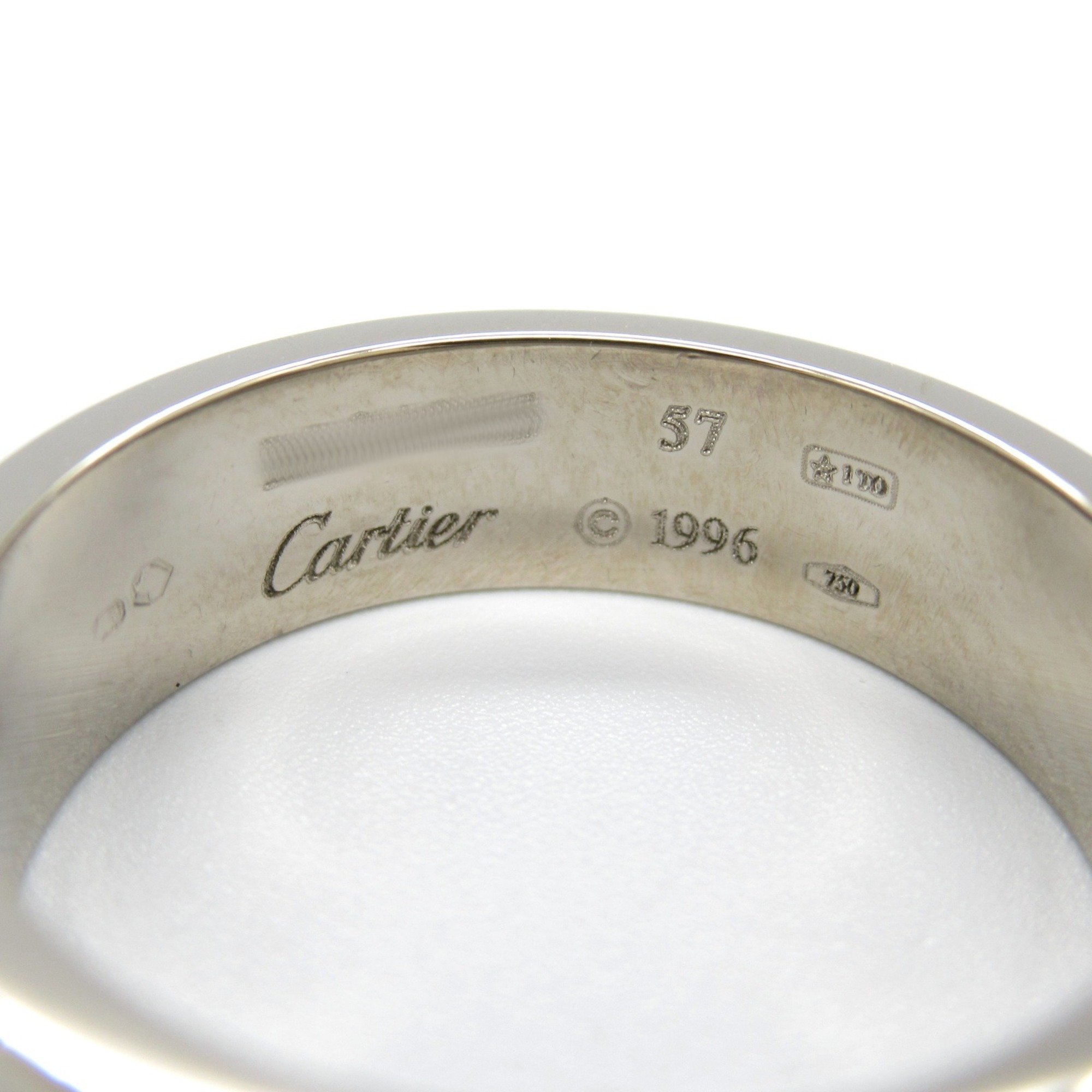 Cartier Love Ring, K18WG (White Gold), Men's, Women's, Silver, B4022657