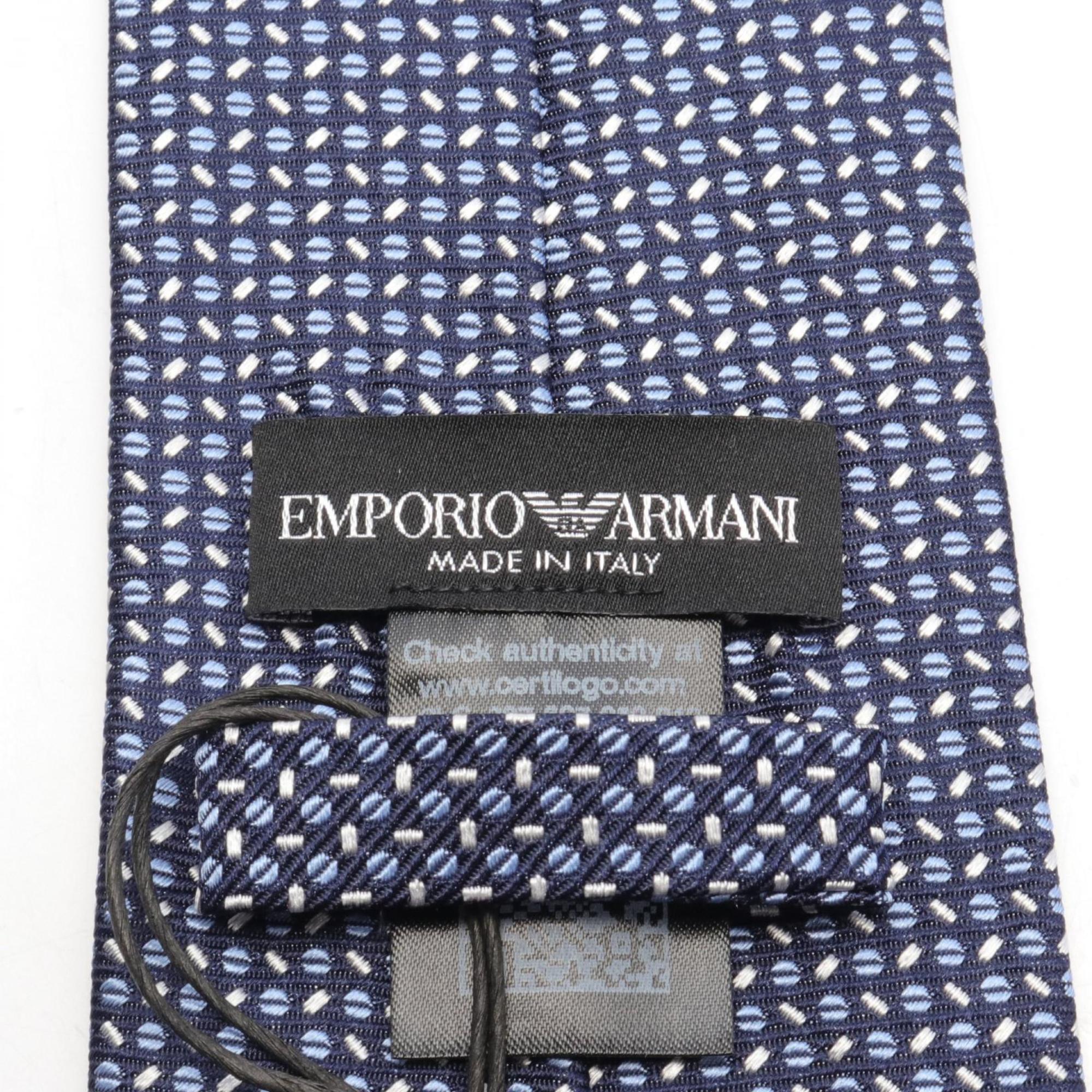 Emporio Armani Necktie Clothing Silk Men's Navy Blue