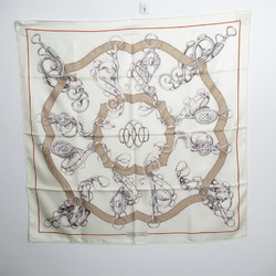 Hermes HERMES Carré 90 Scarf Silk Women's White Cream