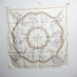 Hermes HERMES Carré 90 Scarf Silk Women's White Cream