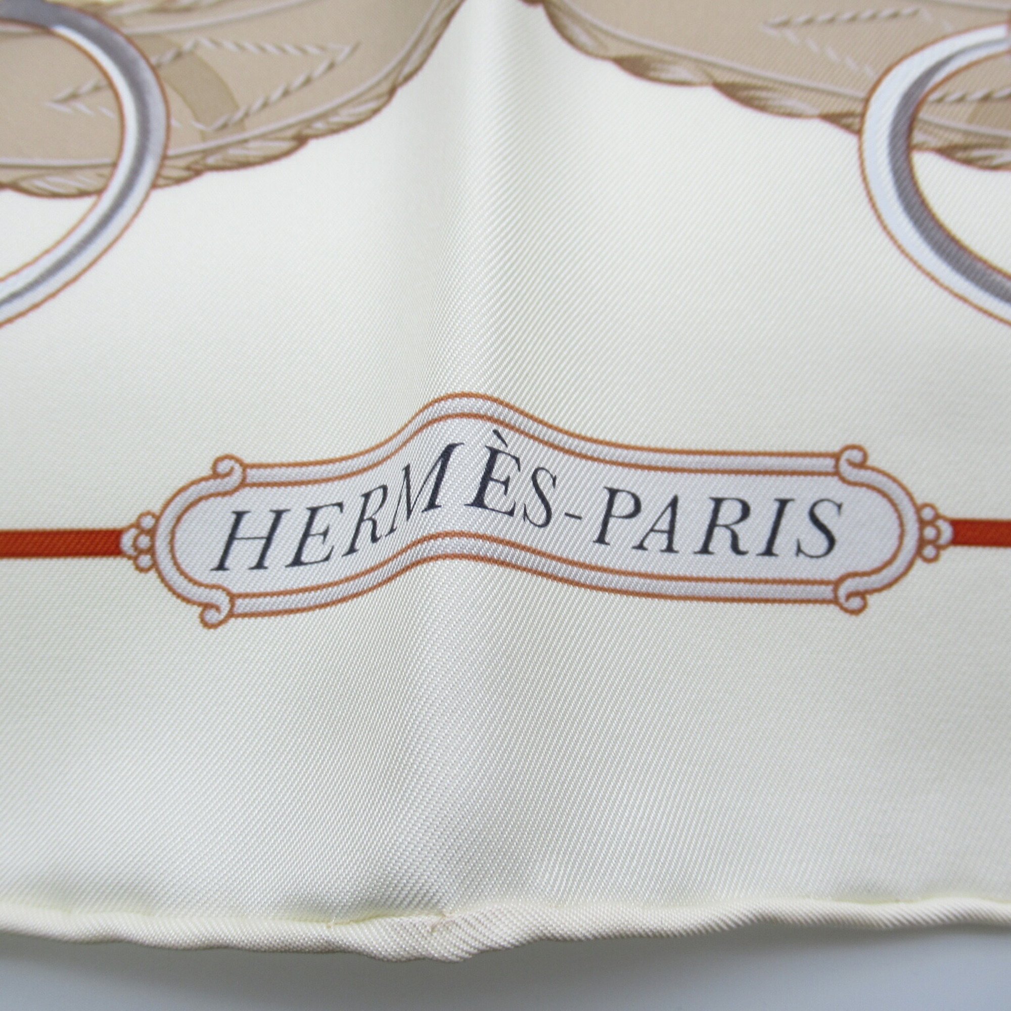 Hermes HERMES Carré 90 Scarf Silk Women's White Cream