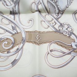 Hermes HERMES Carré 90 Scarf Silk Women's White Cream