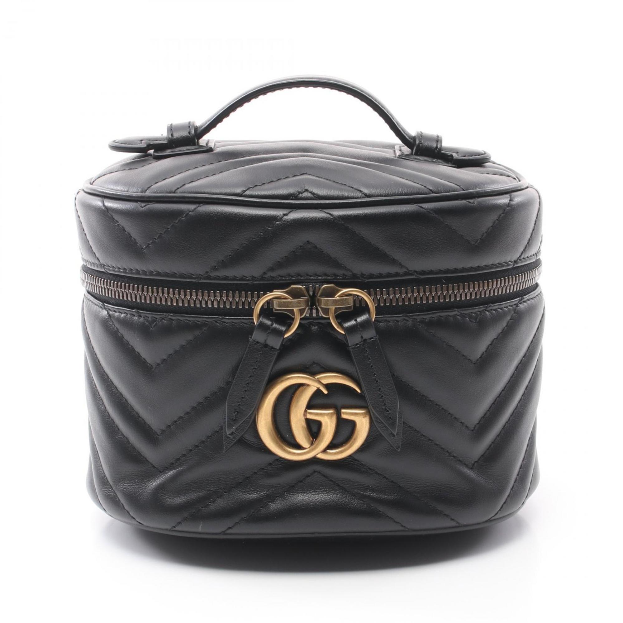 GUCCI GG Marmont Rucksack Backpack Bag Leather Women's Black 598594