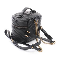 GUCCI GG Marmont Rucksack Backpack Bag Leather Women's Black 598594