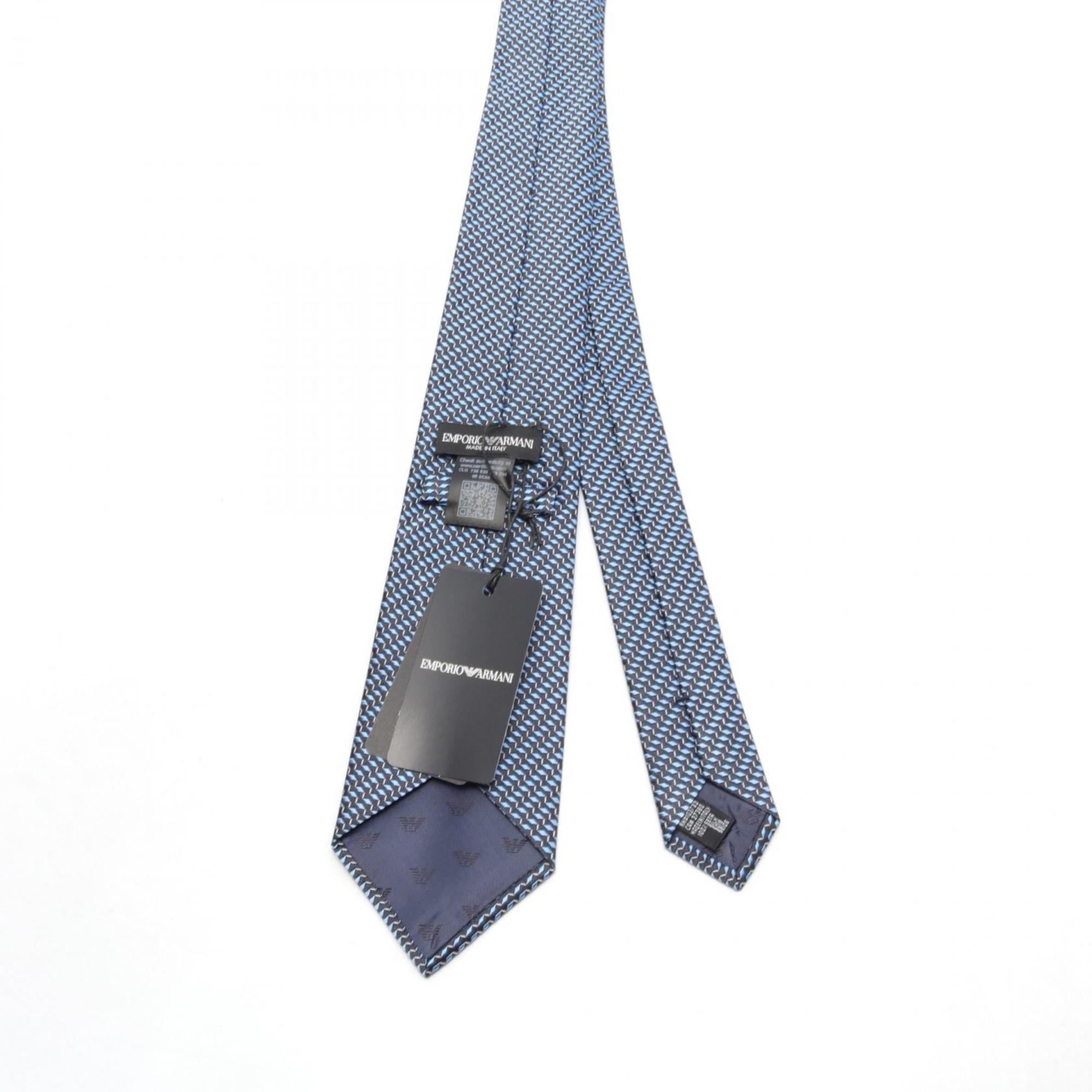 Emporio Armani Necktie Clothing Silk Men's Blue Black