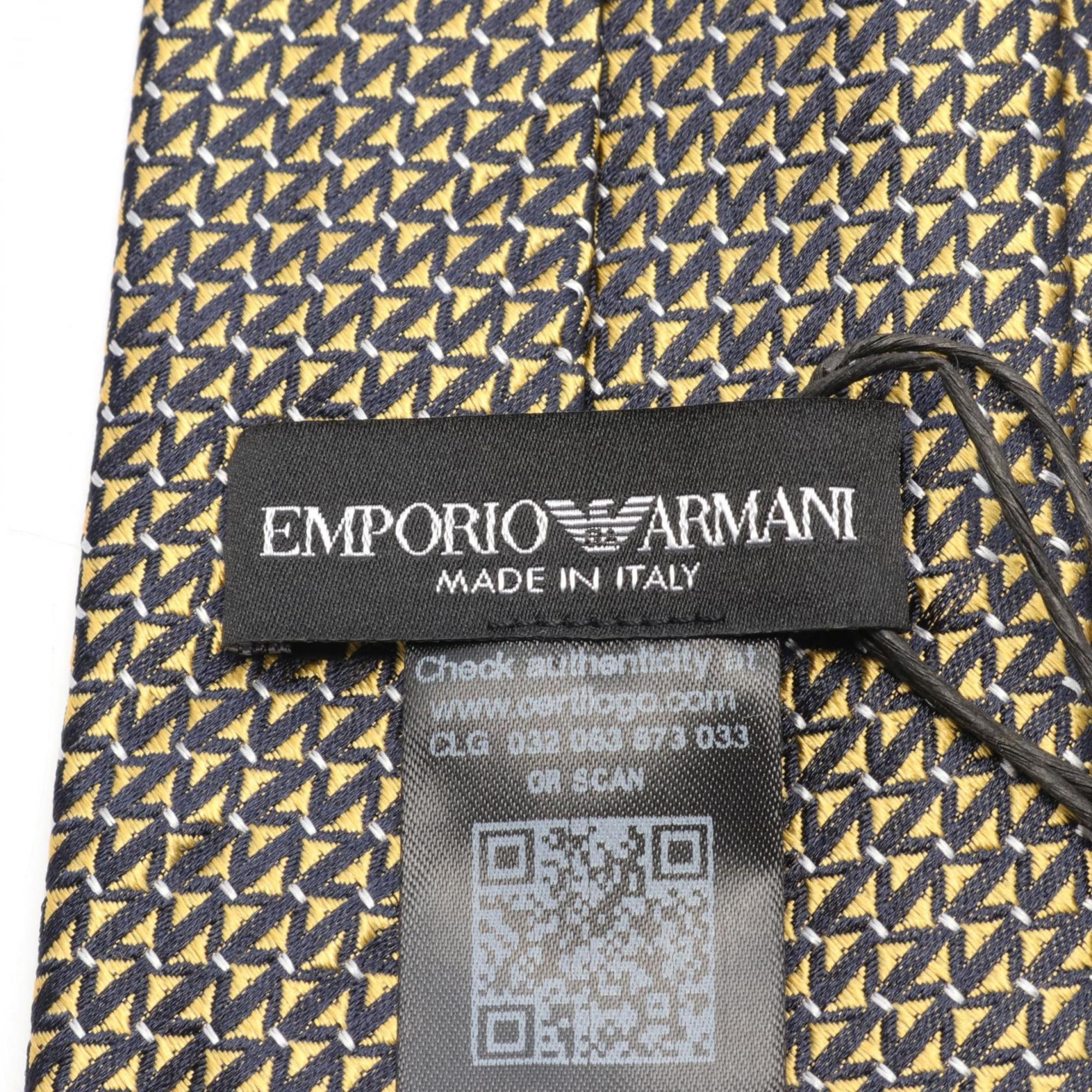 Emporio Armani Necktie Clothing Silk Men's Yellow Black