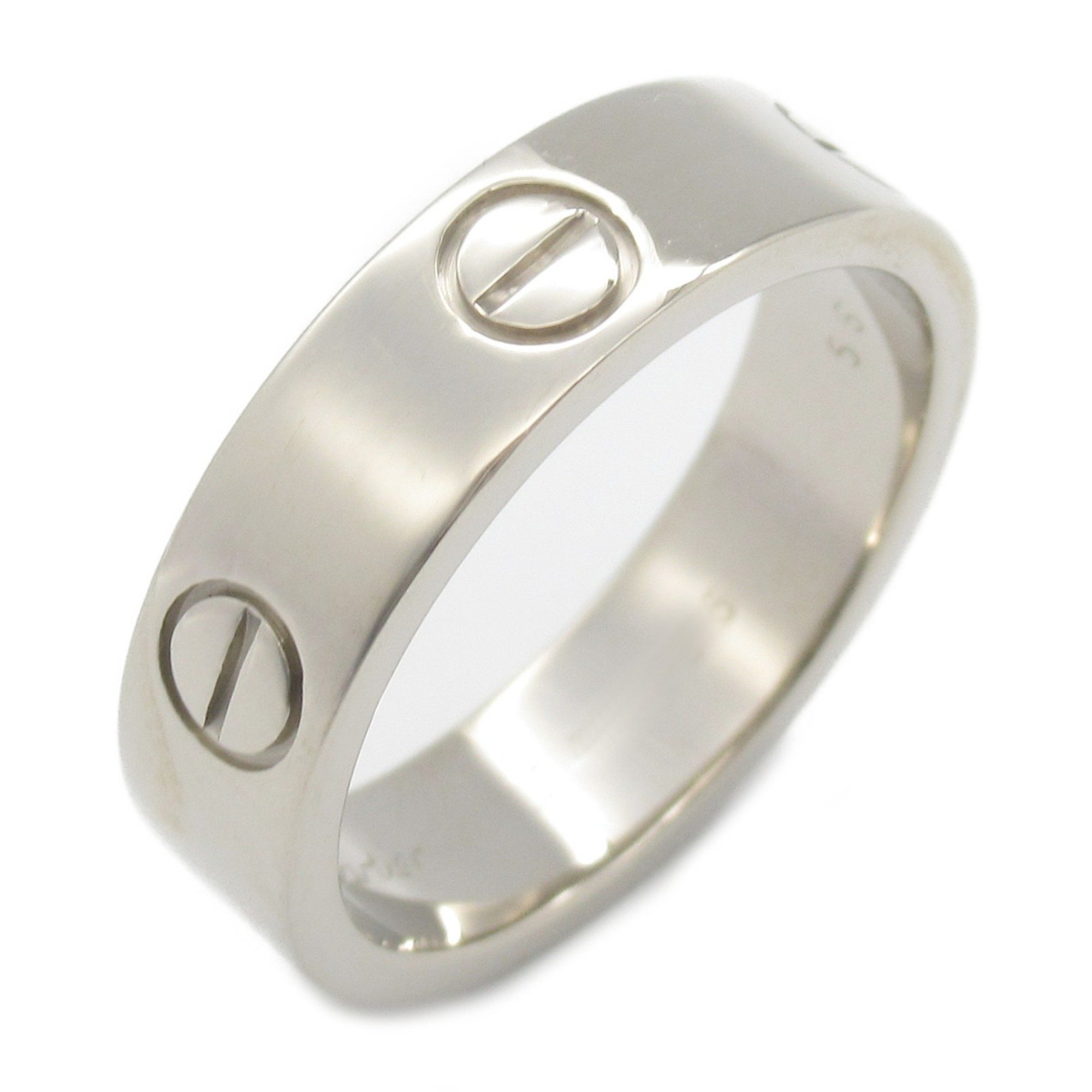 Cartier Love Ring, K18WG (White Gold), Men's, Women's, Silver