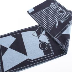 Hermes HERMES Camayeu scarf clothing cashmere men's navy blue