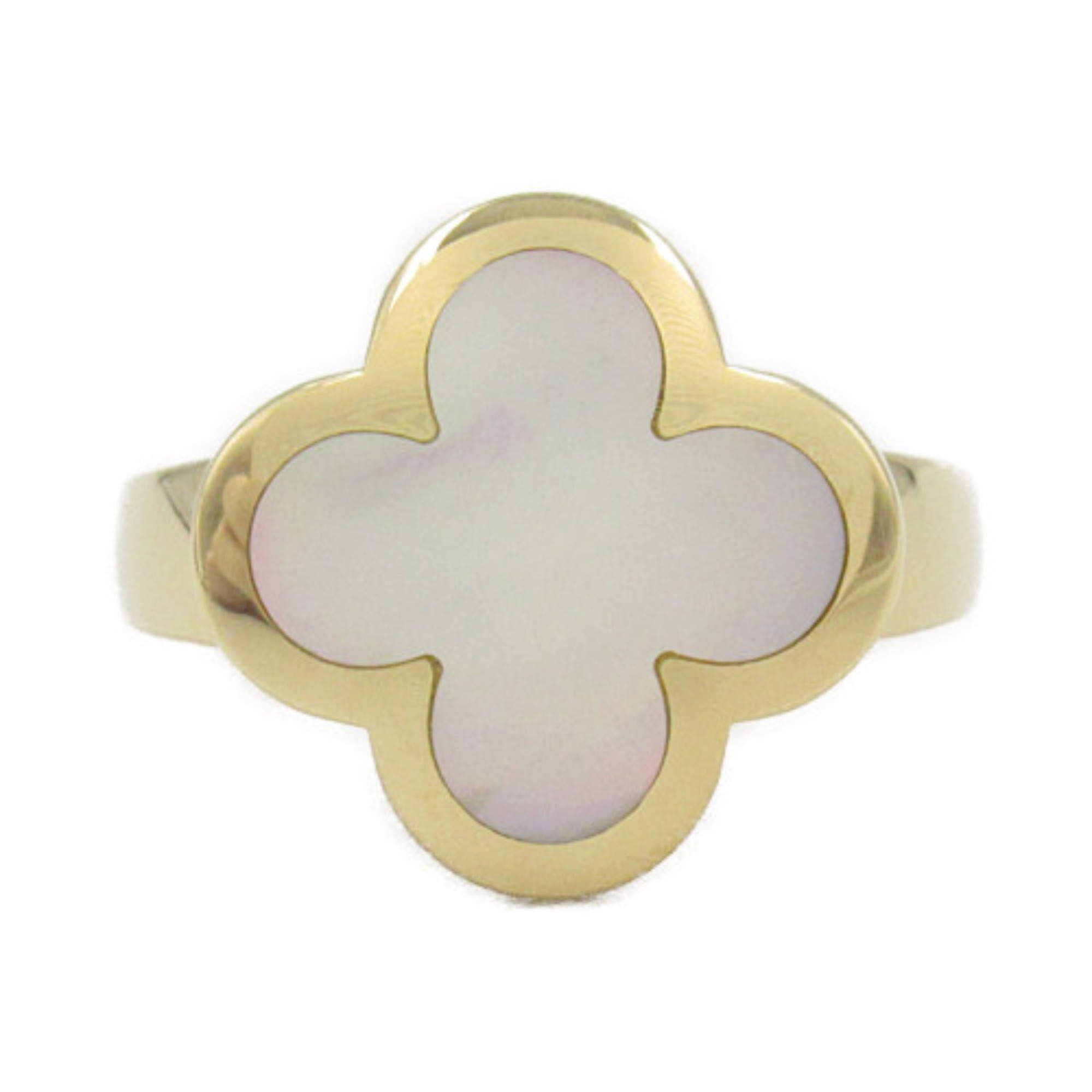 Van Cleef & Arpels Pure Alhambra Ring, 18K Yellow Gold, Mother of Pearl, Women's, White