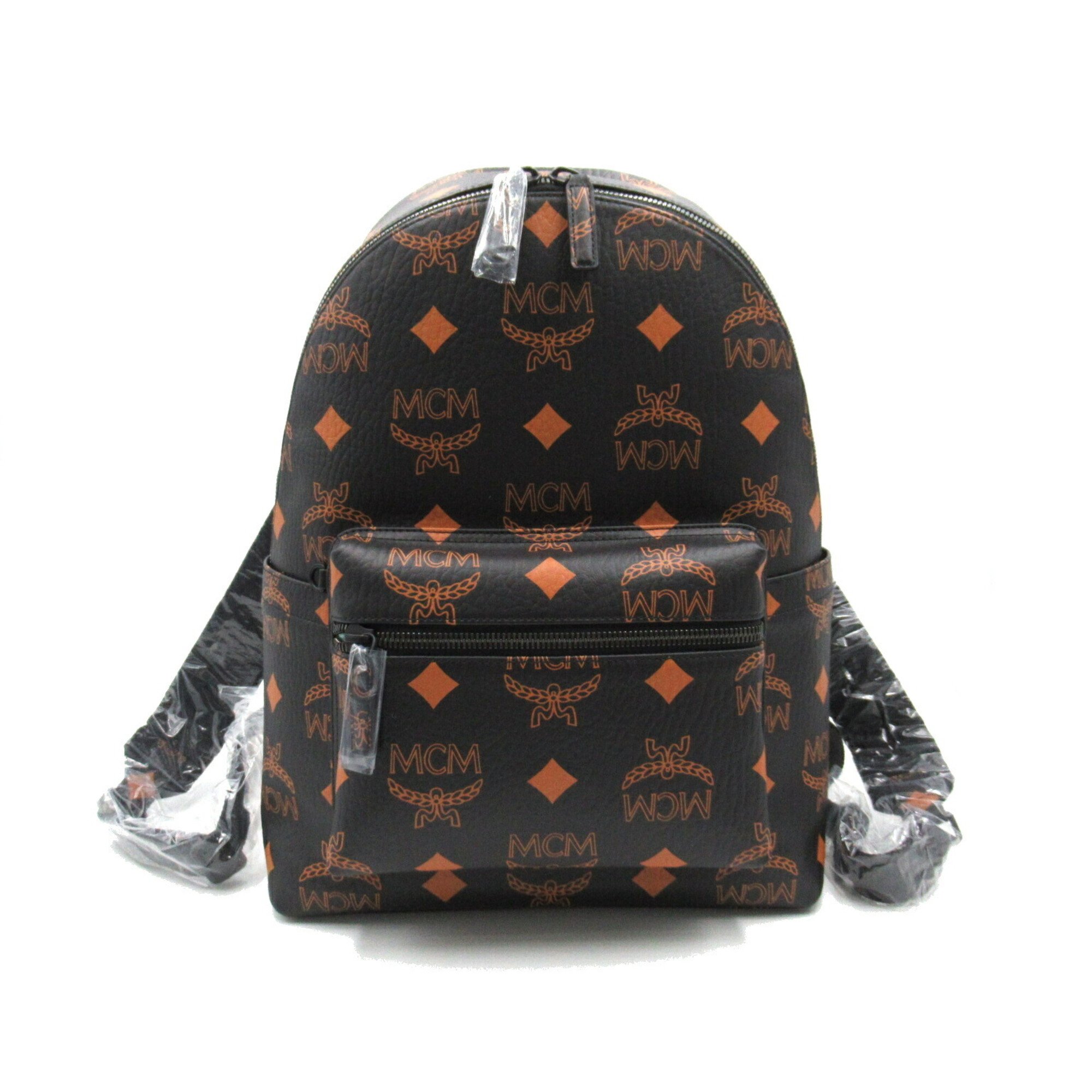 MCM Backpack Rucksack Bag Polyurethane Polyester Other Men's Women's Black Brown MMKDAVE01