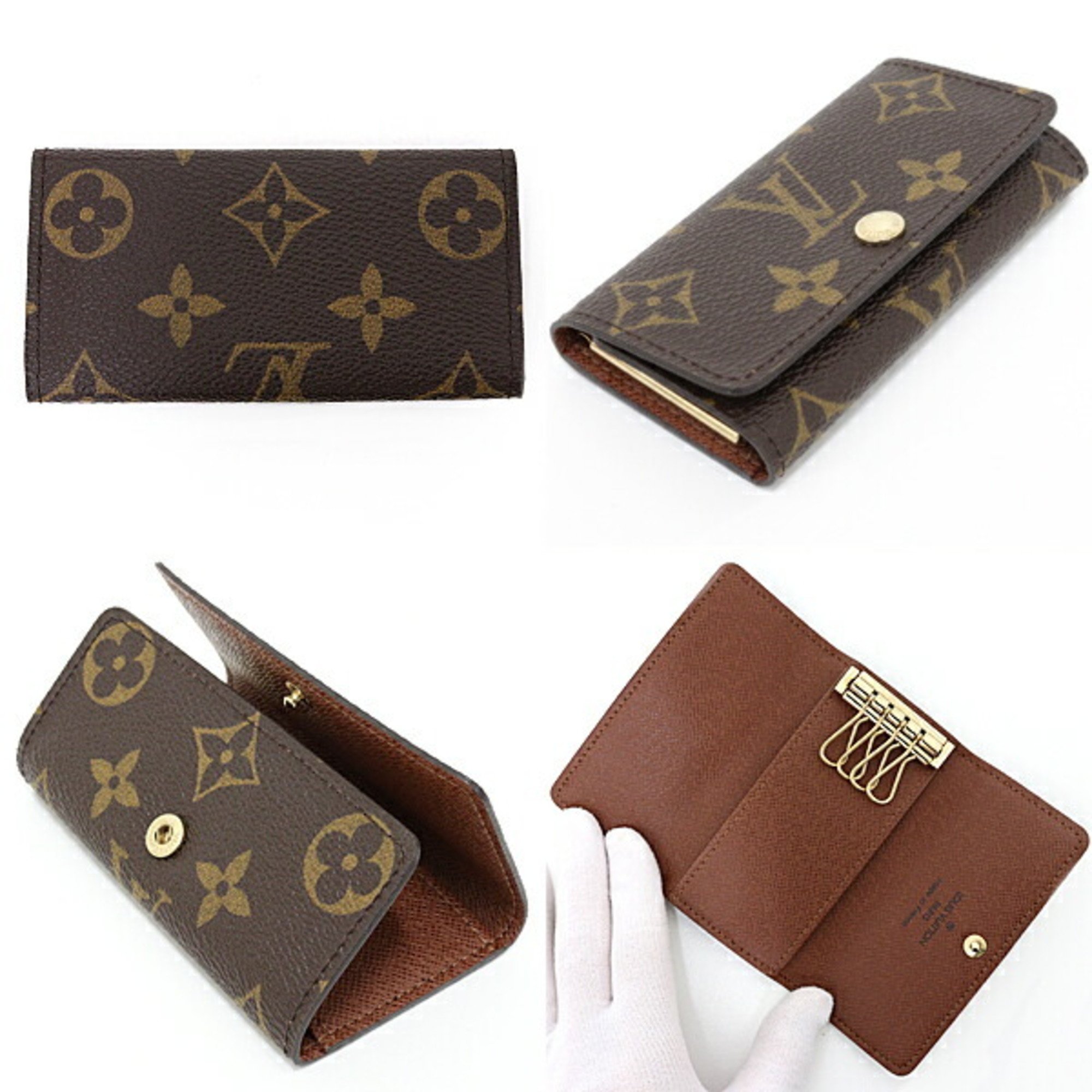 Louis Vuitton LOUIS VUITTON Key Case Monogram Multicle 4 4-Key M62631 Brown