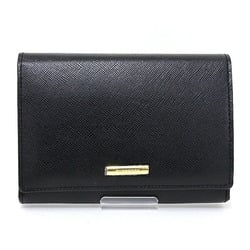 Burberry Compact Wallet Bi-fold Plate Leather YT4606 Nova Check Black