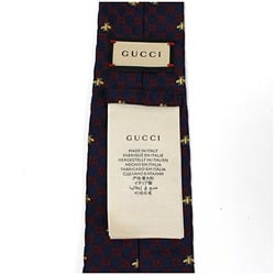 Gucci Silk Narrow Tie Bee & GG Pattern Navy Current Product GUCCI Men's