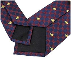 Gucci Silk Narrow Tie Bee & GG Pattern Navy Current Product GUCCI Men's