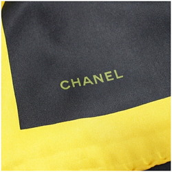 Chanel scarf muffler black x yellow CHANEL women's