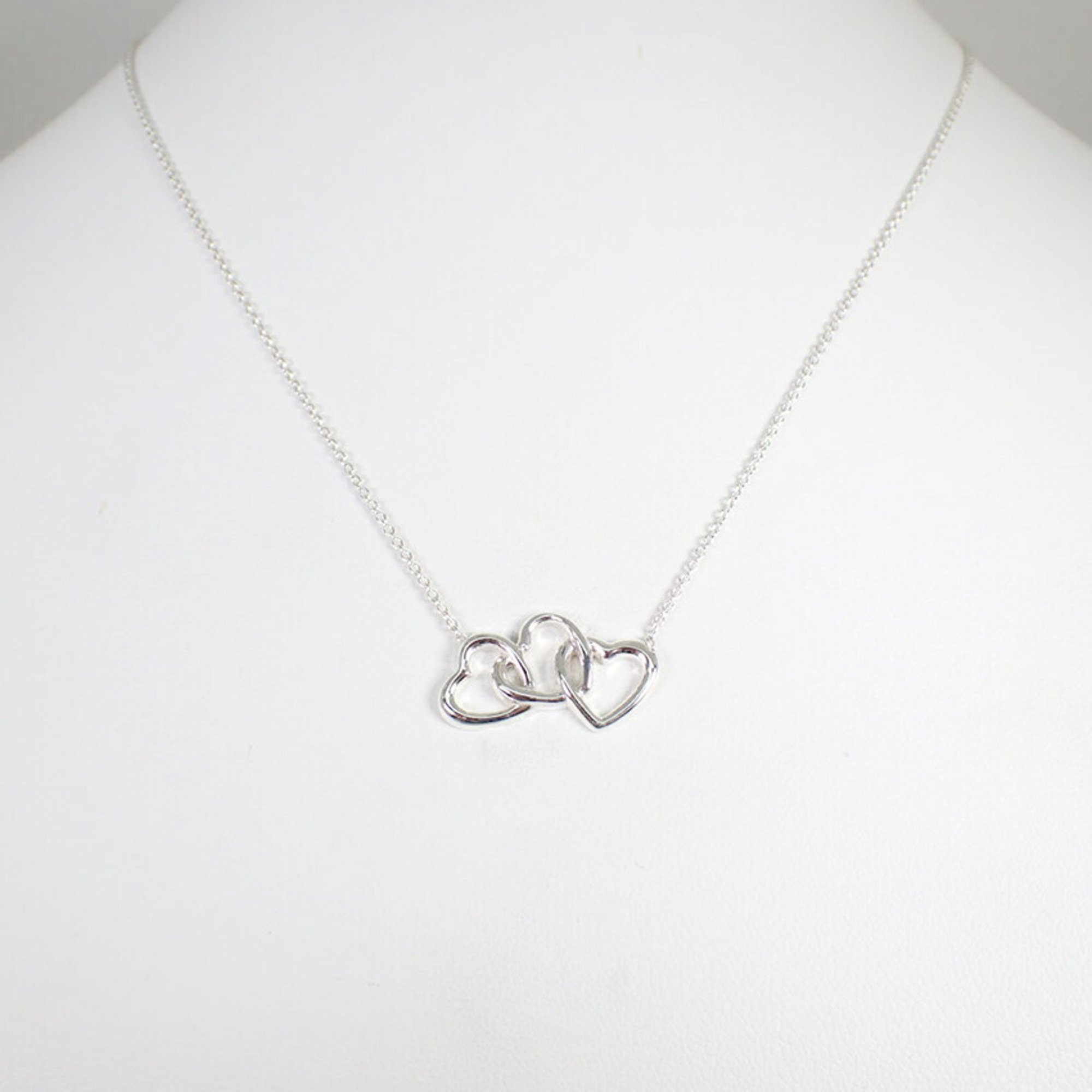 TIFFANY 925 Triple Heart Pendant Necklace