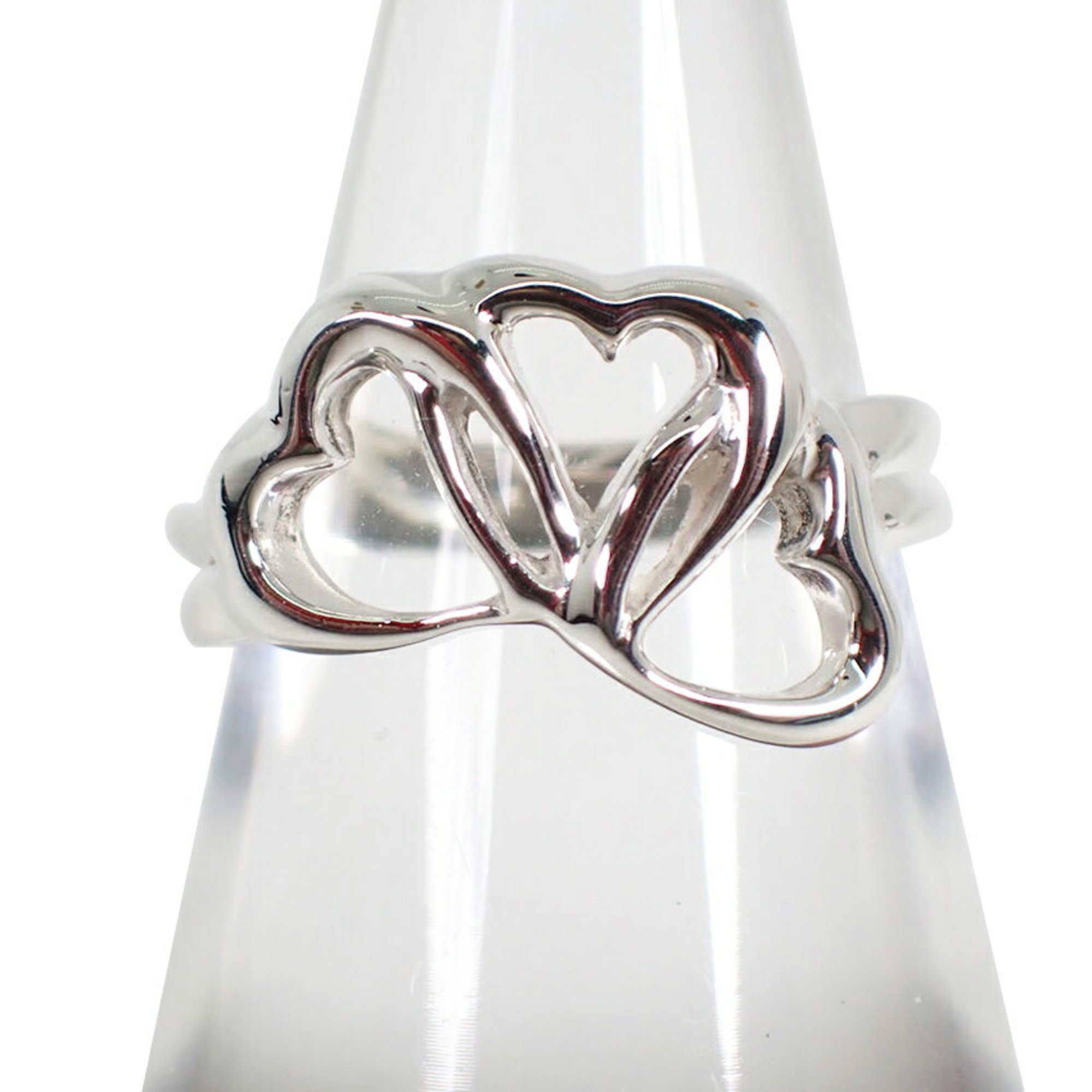 TIFFANY 925 Triple Loving Heart Ring Size 8.5