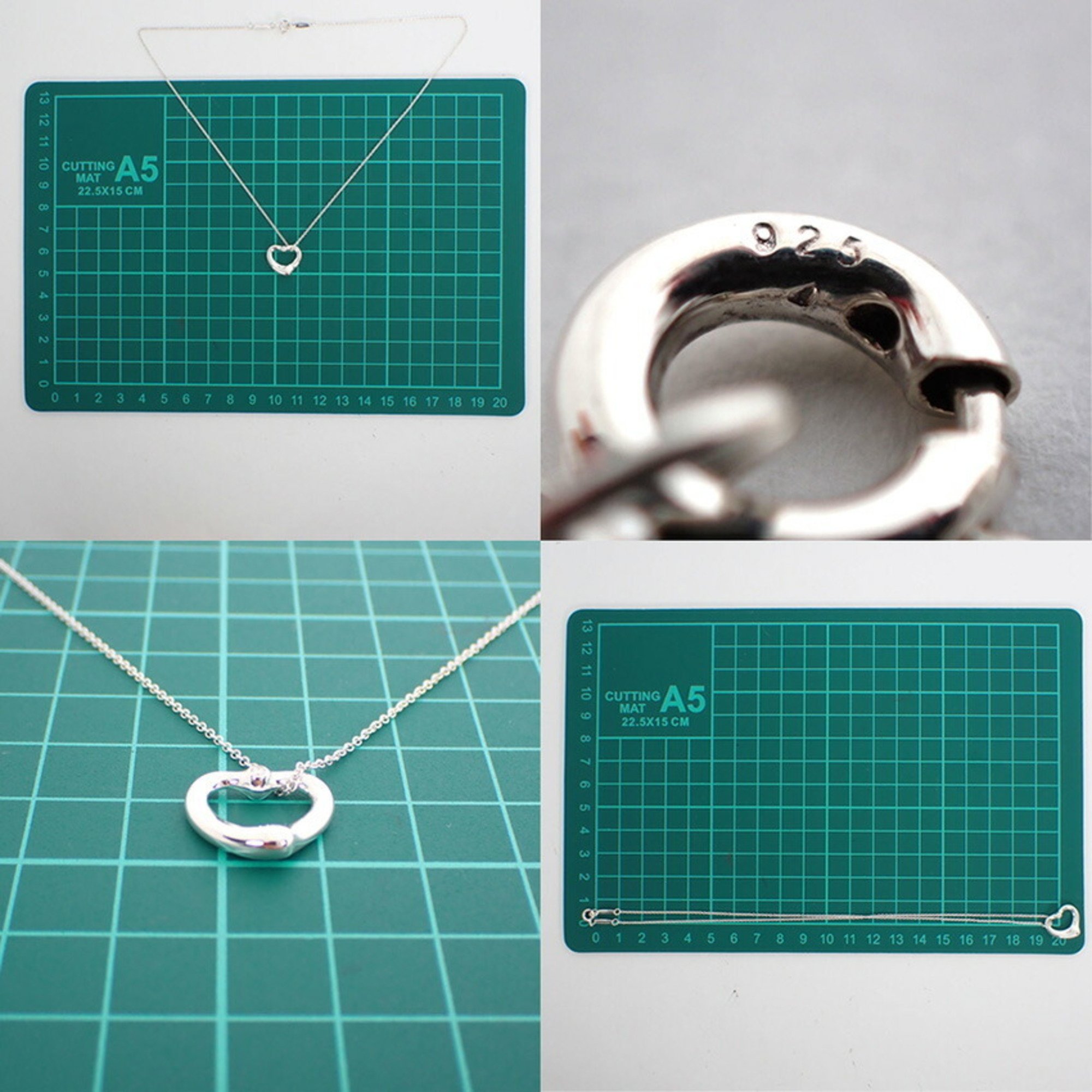 TIFFANY 925 diamond heart pendant necklace