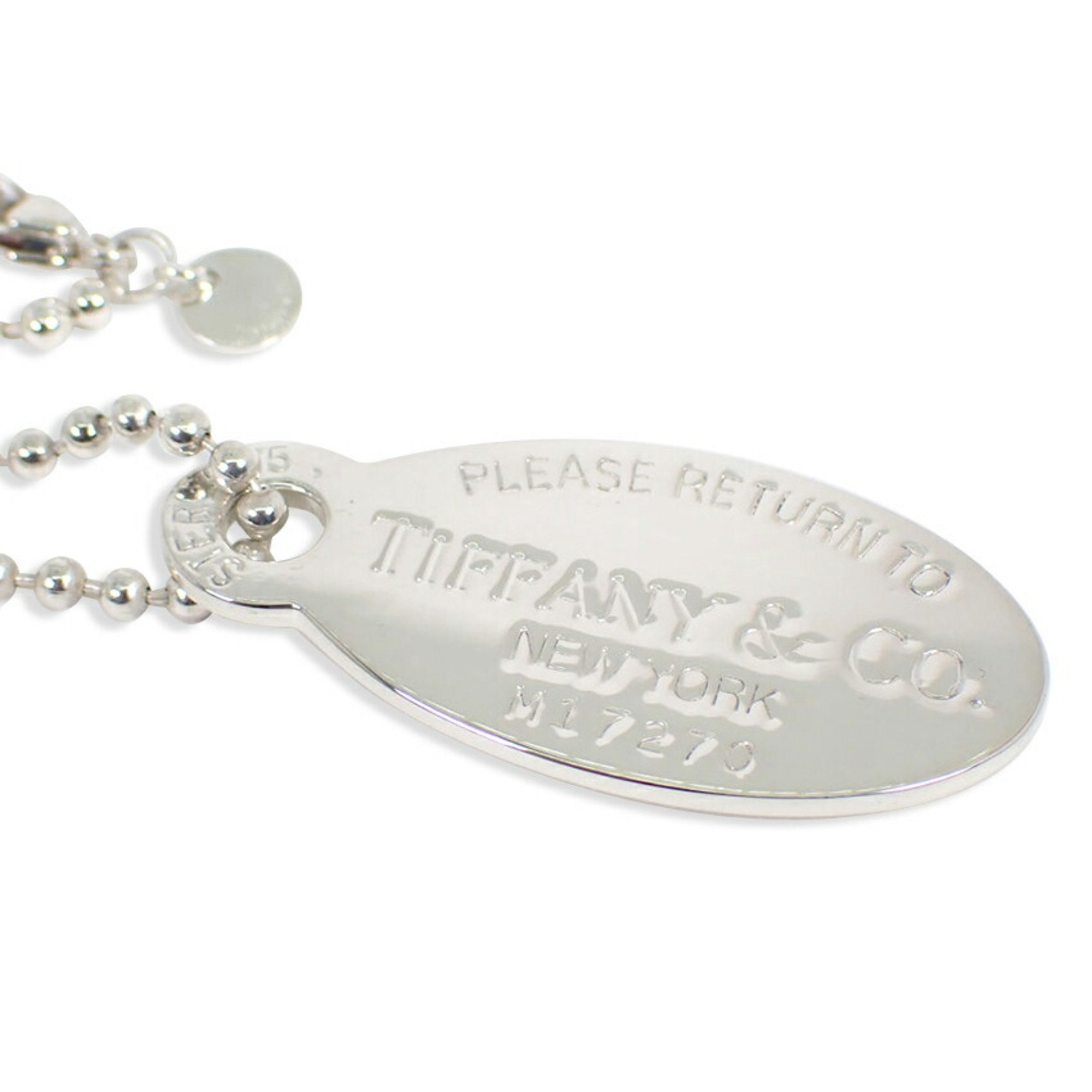 TIFFANY 925 Return to Tiffany Oval Tag Long Pendant