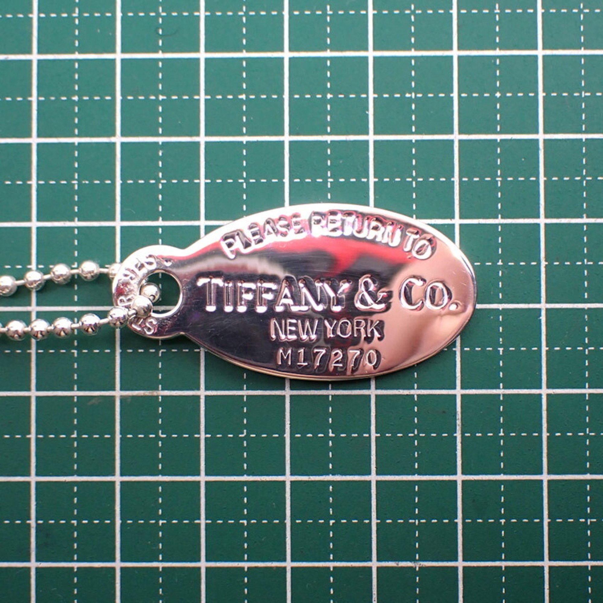 TIFFANY 925 Return to Tiffany Oval Tag Long Pendant