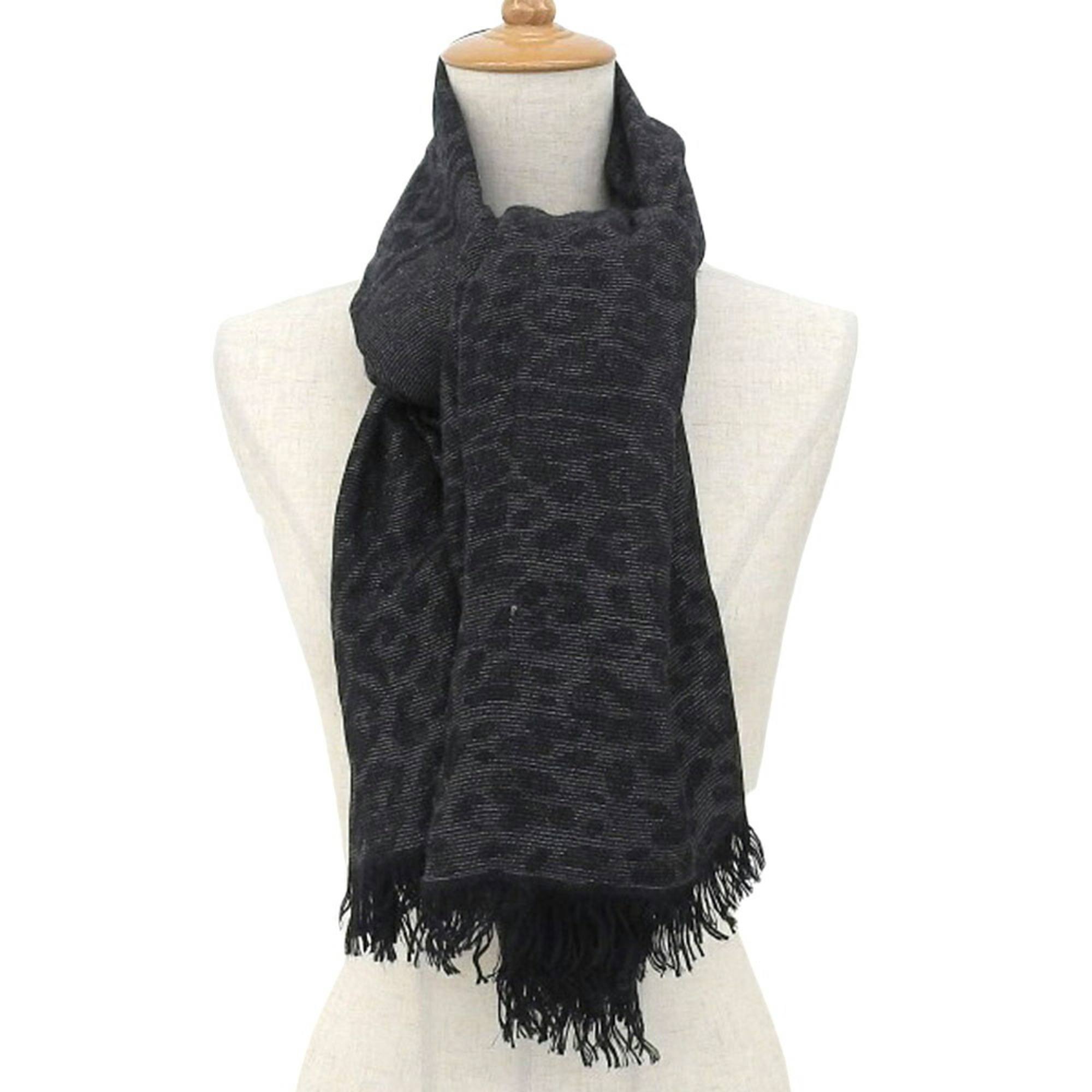 JIMMY CHOO scarf, leopard print, glitter, women's black