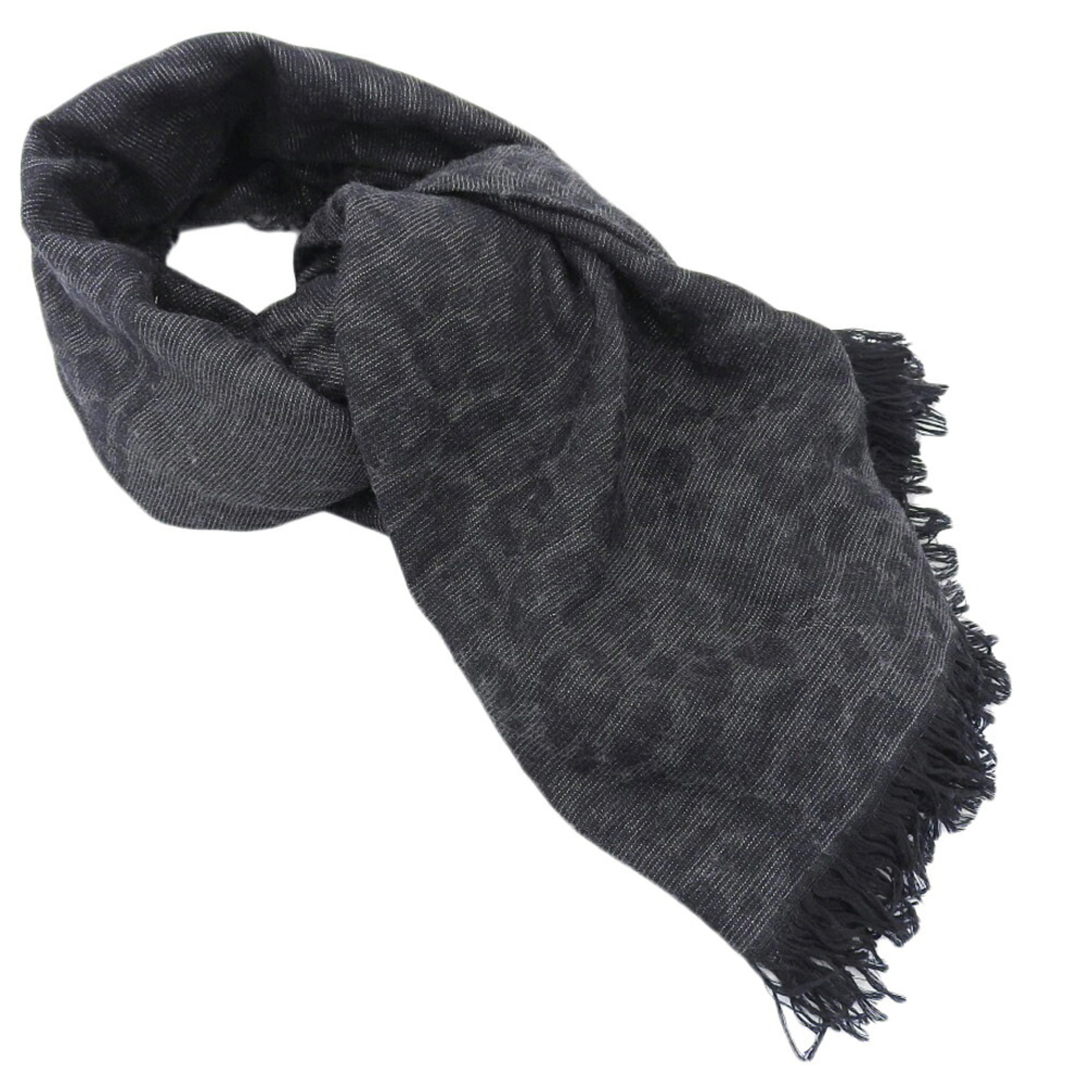 JIMMY CHOO scarf, leopard print, glitter, women's black