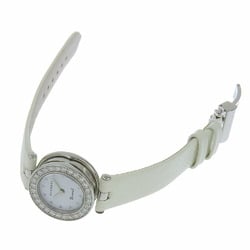 BVLGARI B.Zero1 BZ22S White Dial Bezel Diamond SS Leather Quartz 22mm Women's Watch