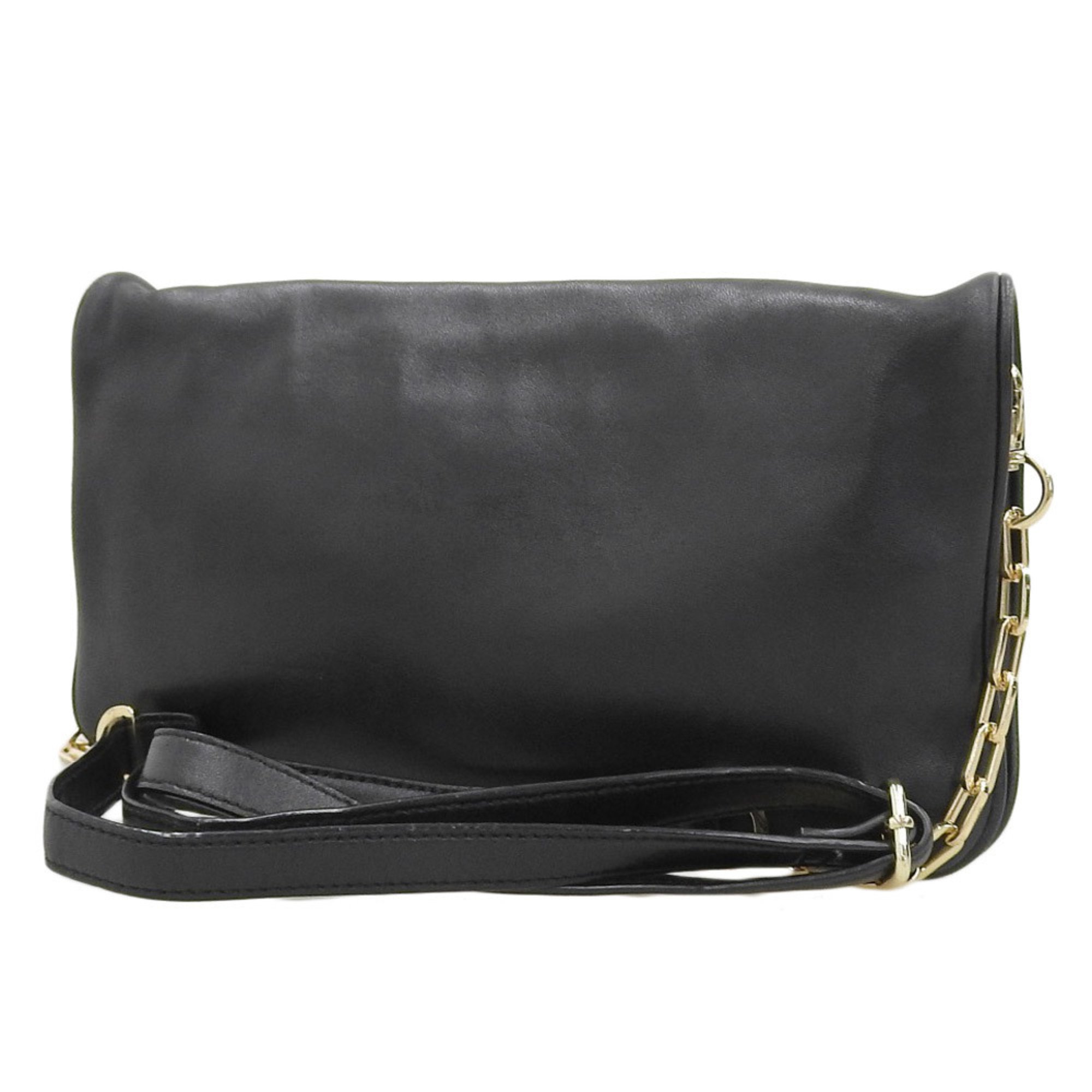 TORY BURCH Bag Shoulder Clutch Leather Black