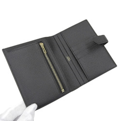 Hermes HERMES Bearn Compact A Engraved Bi-fold Wallet Epson Black GP Hardware