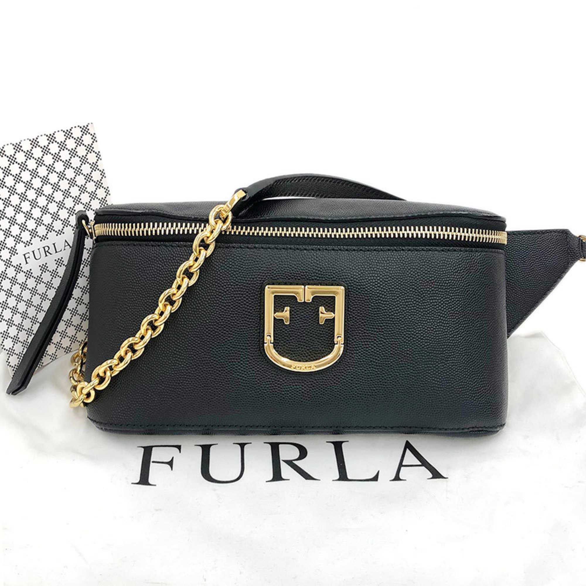 FURLA Body bag Shoulder Leather Black