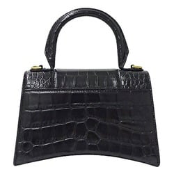 BALENCIAGA Women's Handbag Shoulder Bag 2way Embossed Leather Hourglass XS Black 592833 Micro