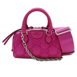 GUCCI Bag for Women GG Matelasse Handbag Shoulder Boston 2way Nylon Leather Pink 702251