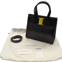 Salvatore Ferragamo Ferragamo Bag Women's Handbag Shoulder 2way Leather Vara Ribbon Black BA214178