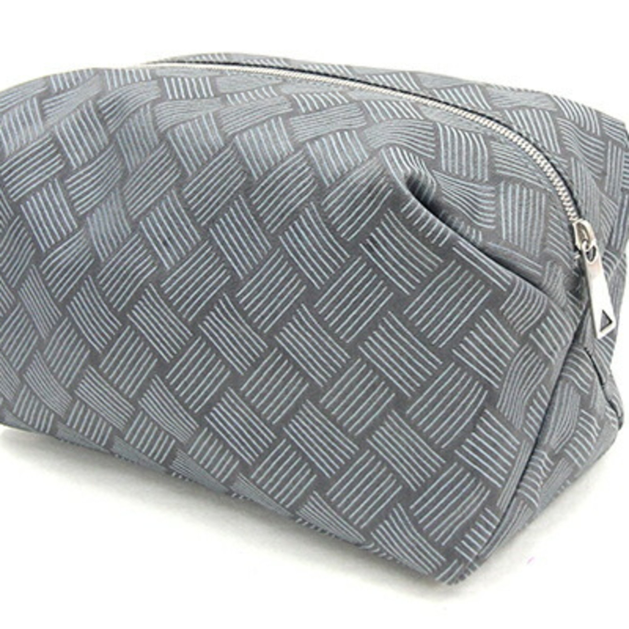 Bottega Veneta Pouch Grey Nylon Canvas Second Women's BOTTEGA VENETA