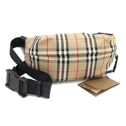 Burberry Body Bag 8010430 Beige Black Canvas Leather Waist Pouch Shoulder Nova Check Women's Men's BURBERRY