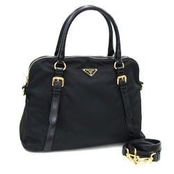 Prada Handbag 1BB013 Black Nylon Leather Shoulder Bag for Women PRADA