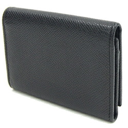 BVLGARI Business Card Holder 30420 Black Leather Case Pass Men's Women's