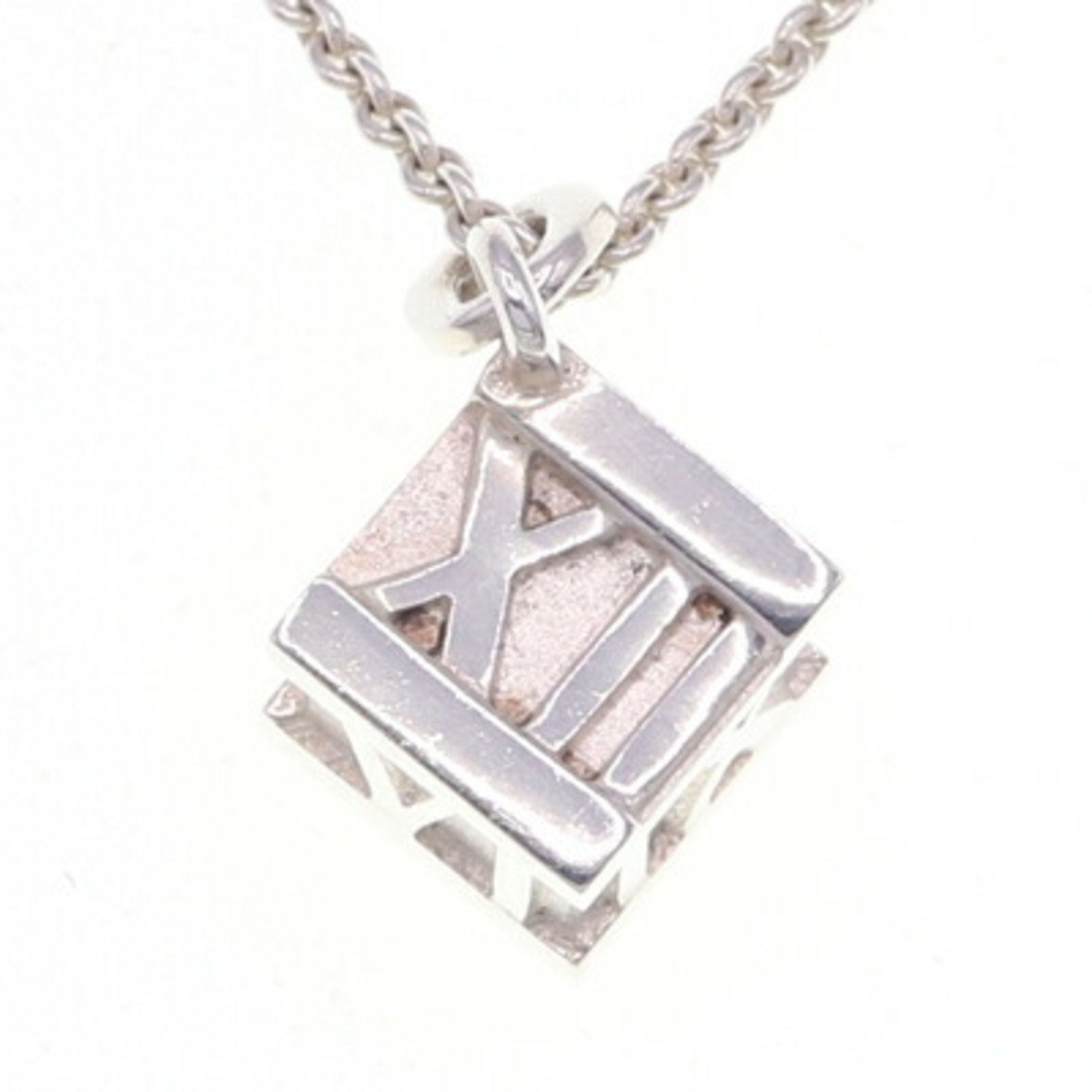 Tiffany Necklace Atlas Cube SV Sterling Silver 925 Roman Numerals Women's TIFFANY&Co.