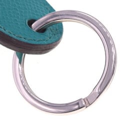 Hermes Keyring Petite H Green Leather Cow Keychain Men's Women's HERMES