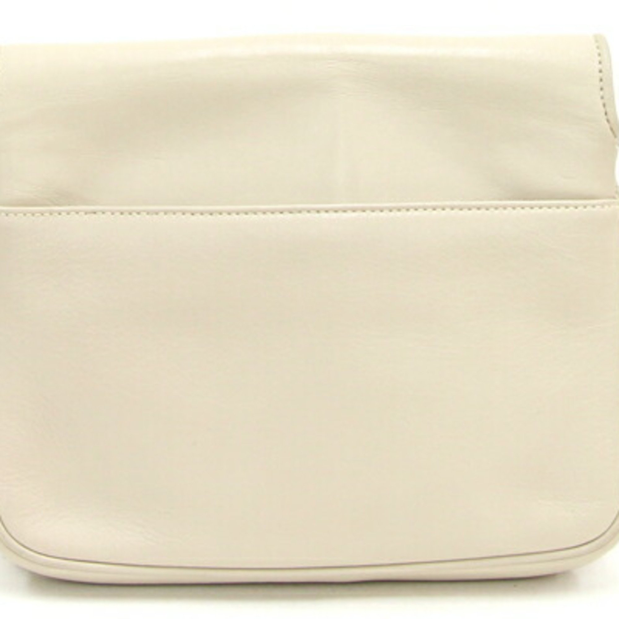 CELINE Triomphe shoulder bag, ivory beige leather, old, women's,